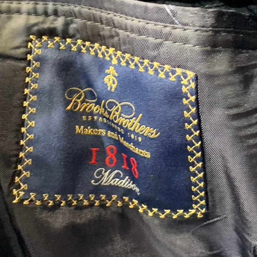 BROOKS BROTHERS Men's Navy Regular-Fit Pinstripe Two-Button Blazer SZ 43R