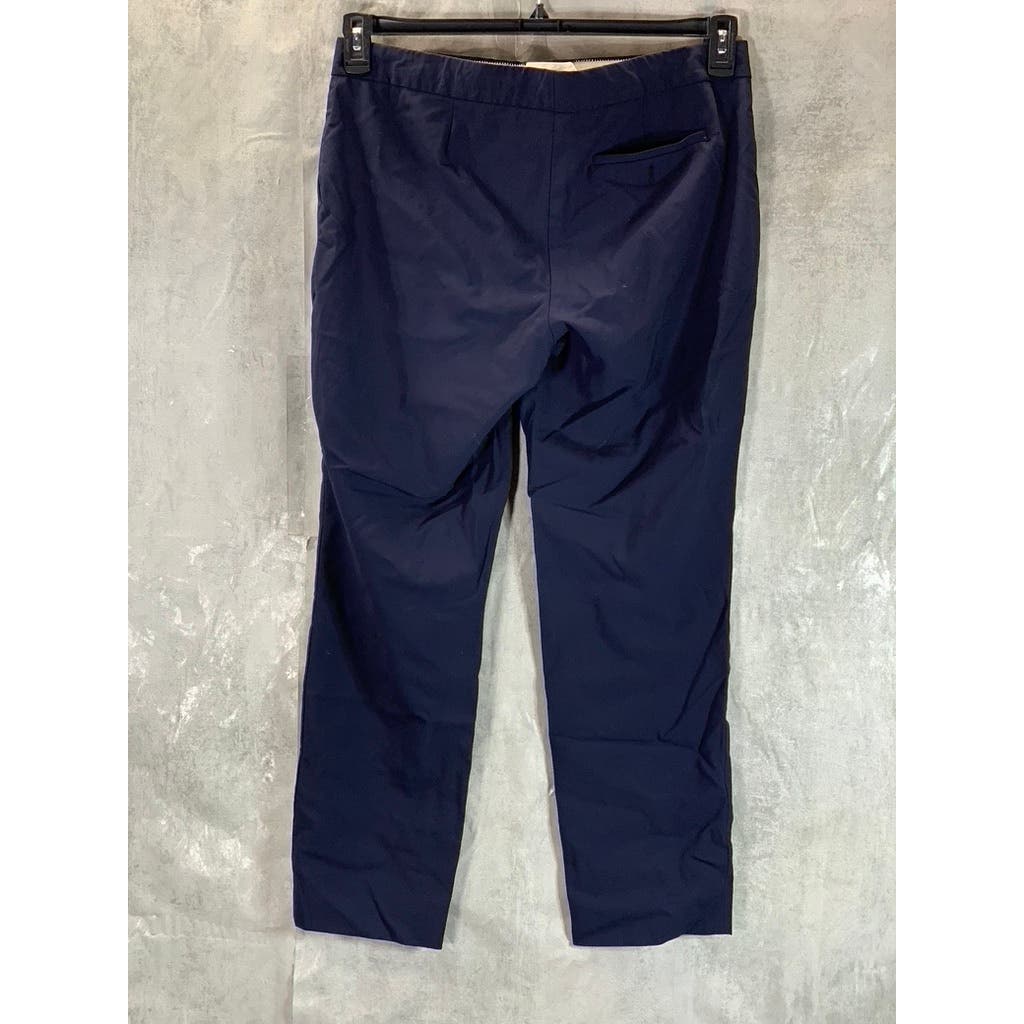 J.CREW Women's Navy Solid Bi-Stretch Straight Leg Pants SZ 10