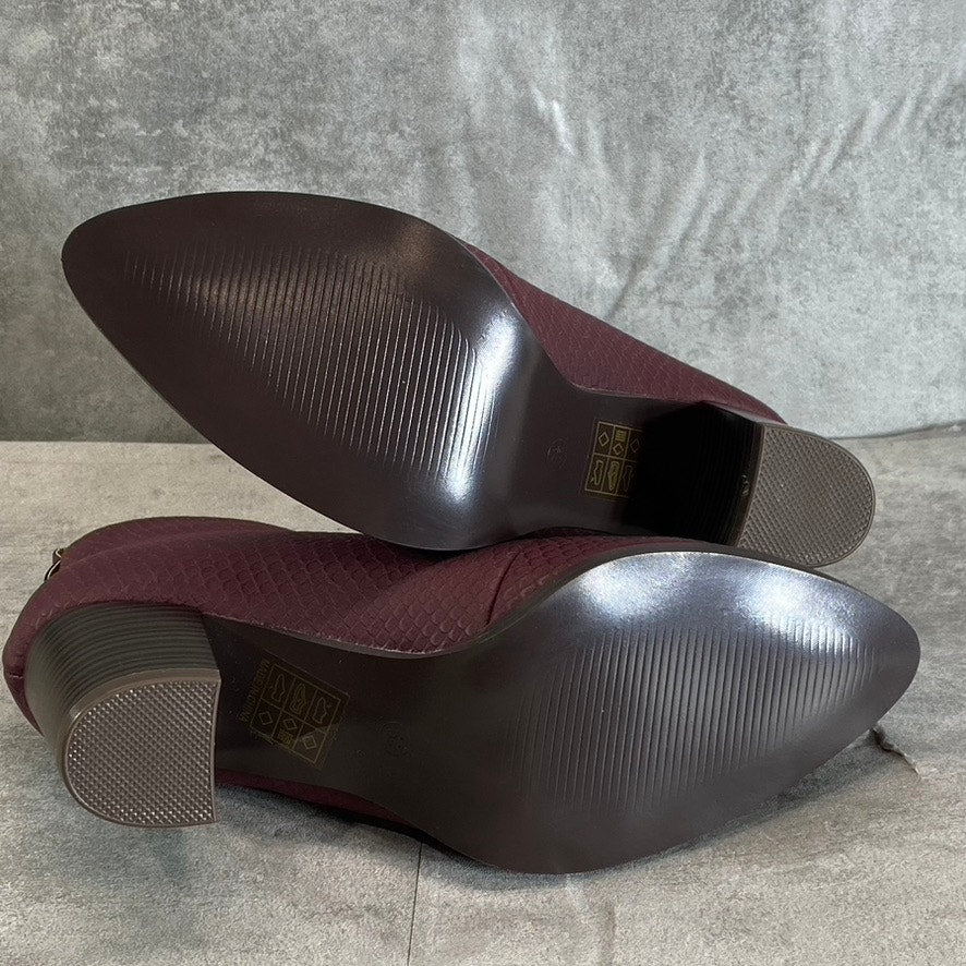 JOURNEE COLLECTION Women's Wine Bellamy Pointed-Toe Slip-On Block-Heel Booties