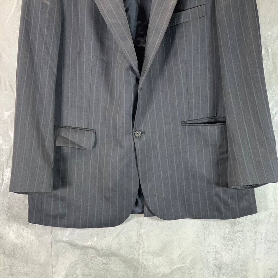 LANDS' END Men's Charcoal Pinstripe Two-Button Traditional-fit Suit Jacket SZ44R