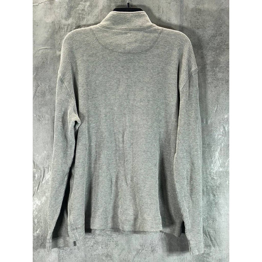 MICHAEL KORS Men's Grey Mock-Neck Three-Button Pullover Sweater SZ XL