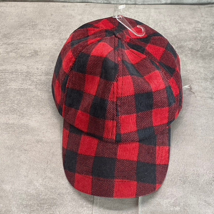 FRANCESCA'S Women's Red Angelina Buffalo Plaid Baseball Hat SZ OS