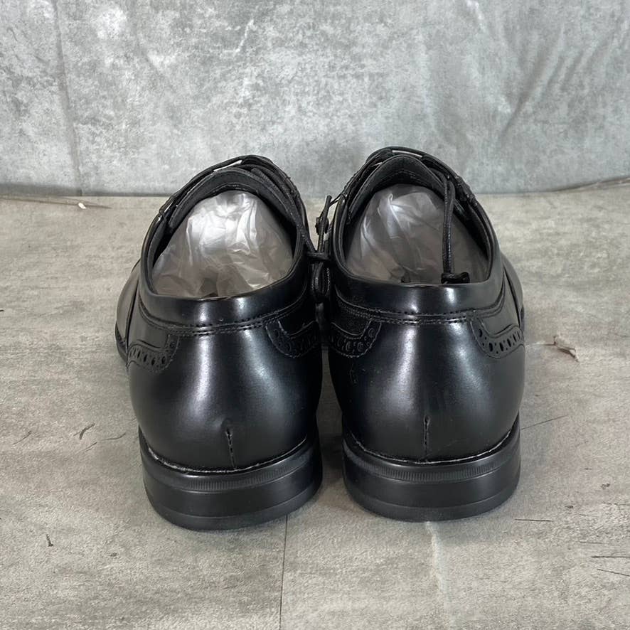ASTON MARC Men's Black Faux-Leather Tempo Cap-Toe Lace-Up Dress Shoes SZ 9.5