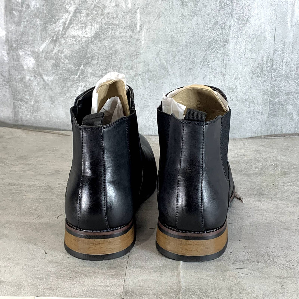 VANCE CO. Men's Black Faux-Leather Landon Pull-On Dress Boots SZ 8.5