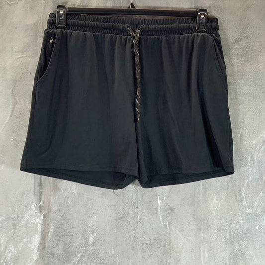 PACIFIC TRAIL Women's Black Solid Drawstring Athletic Pull-On Shorts SZ 2XL