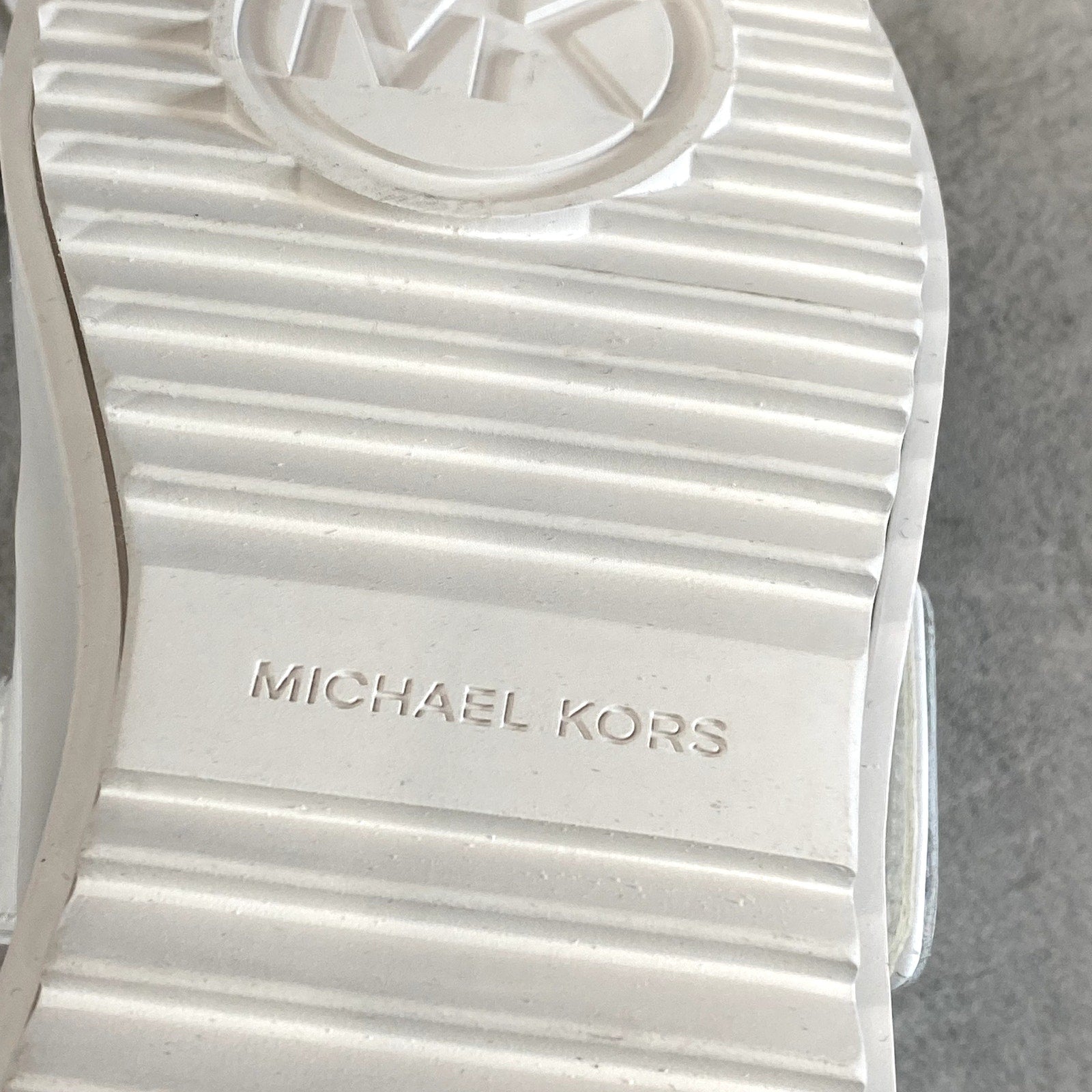 MICHAEL MICHAEL KORS Women's White Leather Emmett Lace-Up Platform Sneakers SZ 5