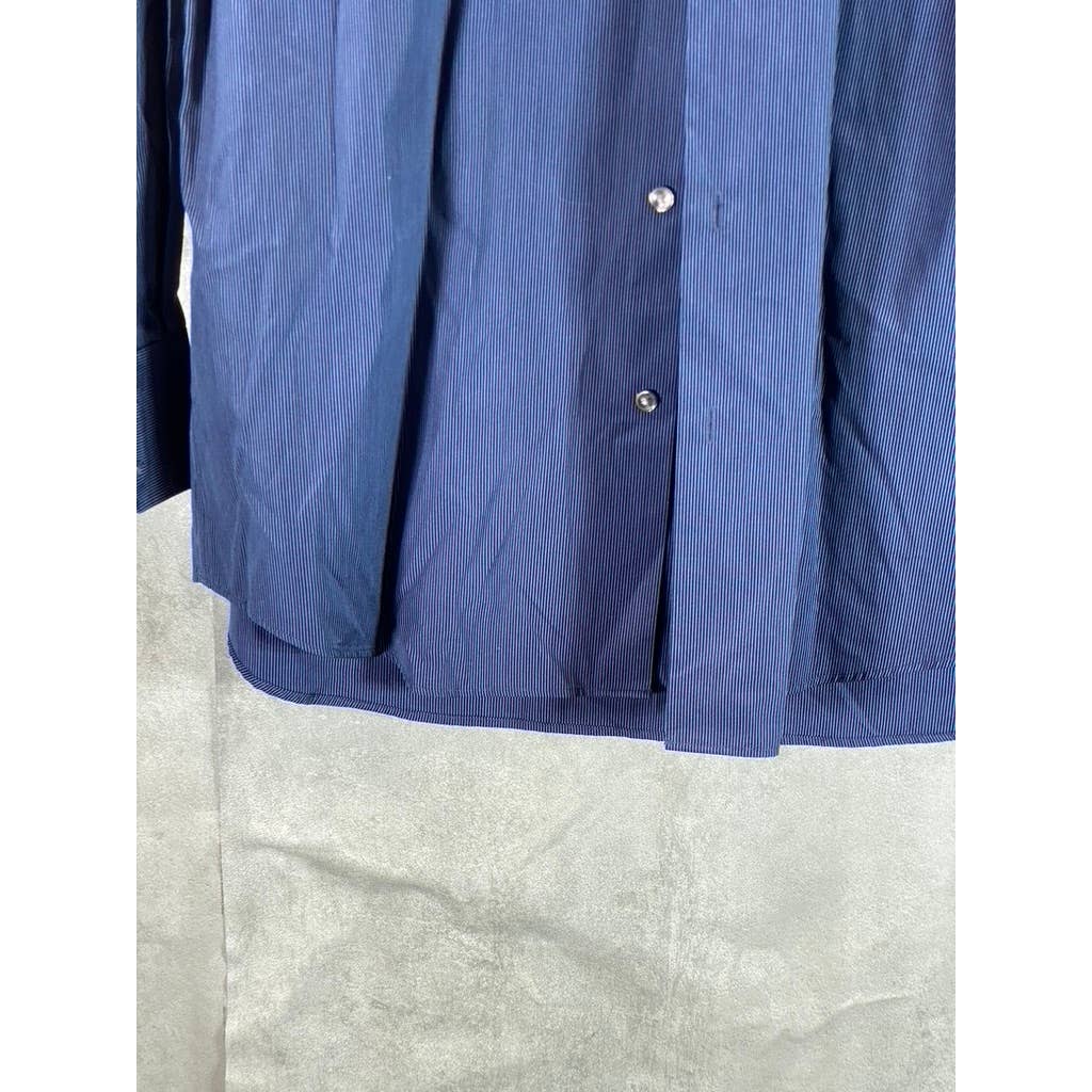 BOSS HUGO BOSS Men's Navy Pinstripe Button-Up Long-Sleeve Dress Shirt SZ16 32/33