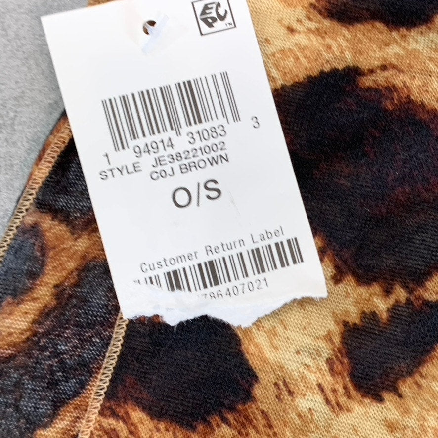JENNI Women's Taupe Chetah-Print On Repeat Jersey Wrap Scarf SZ OS