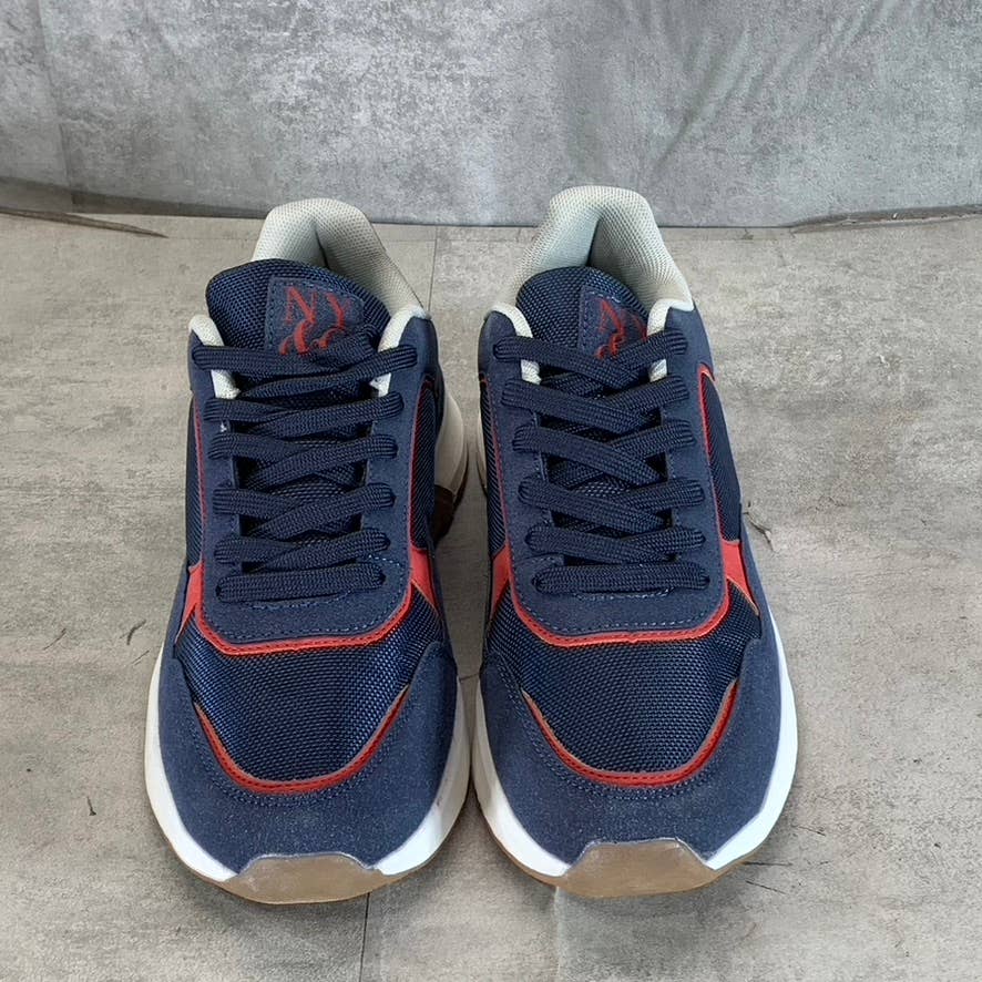 NEW YORK & COMPANY Men's Navy Harvey Low-Top Lace-Up Sneakers SZ 8.5