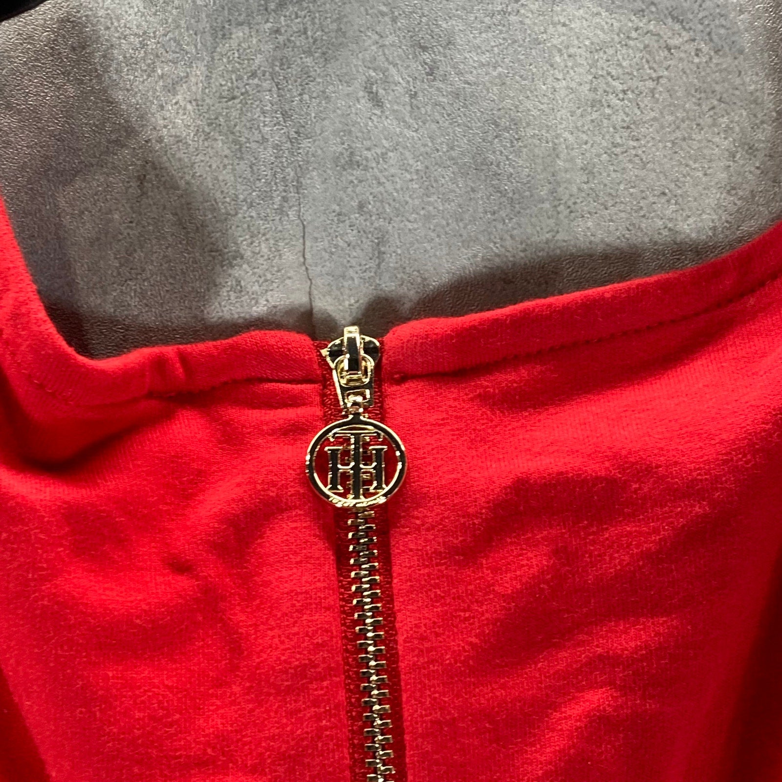 TOMMY HILFIGER Women's Scarlet Striped-Trim Sleeveless Shift Mini Dress SZ M