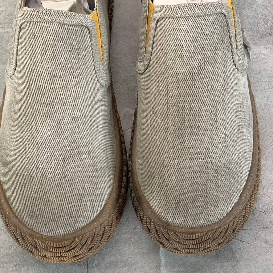 HYBRID GREEN LABEL Men's Grey Canvas Lively Slip-On Sneaker SZ 8