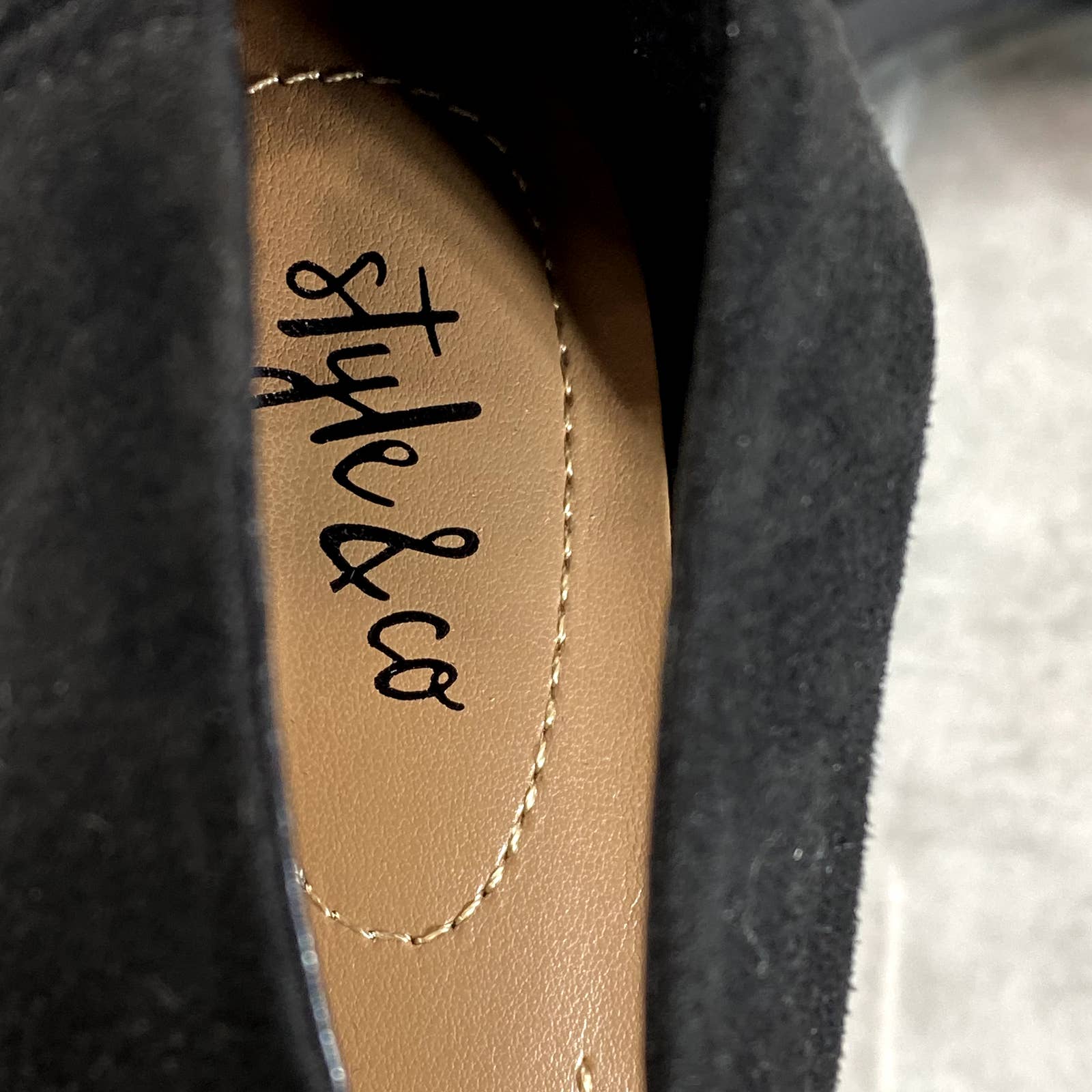 STYLE & CO Women's Black Rhinestone Phillyis Two-Piece Evening Sandals SZ 6