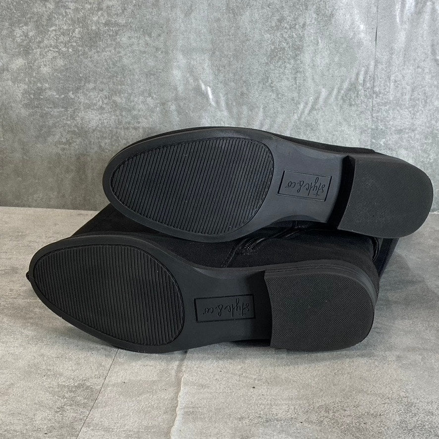 STYLE & CO Women's Black Kimmball Block-Heel Full Side-Zip Over-The-Knee Boots