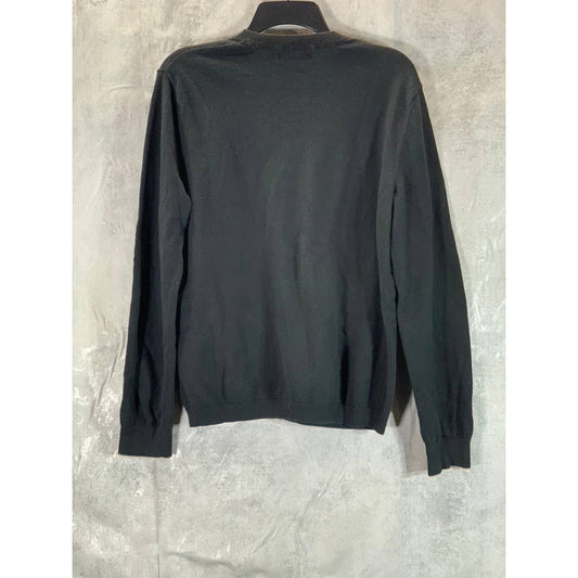BANANA REPUBLIC Men's Deep Black Cotton Cashmere Crewneck Pullover Sweater SZ M