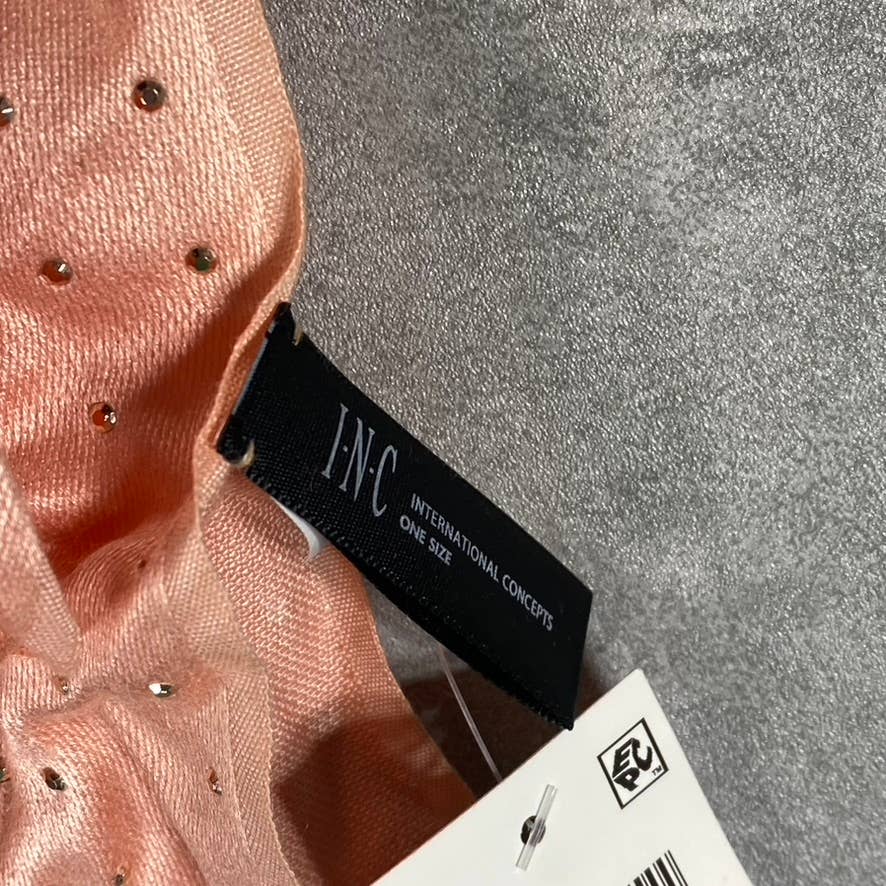 INC INTERNATIONAL CONCEPTS Women's Peach Gemstone Embellished Trim Wrap SZ OS