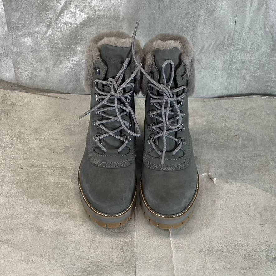 TIMBERLAND Women's Medium Grey Nubuck Leather Courmayeur Waterproof Boots SZ 8
