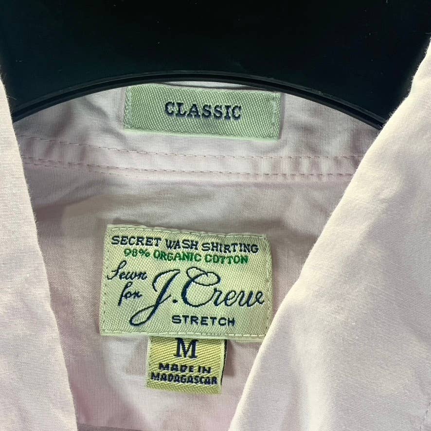 J.CREW Men's Light Pink Classic-Fit Secret Wash Button-Up Long-Sleeve Shirt SZ M
