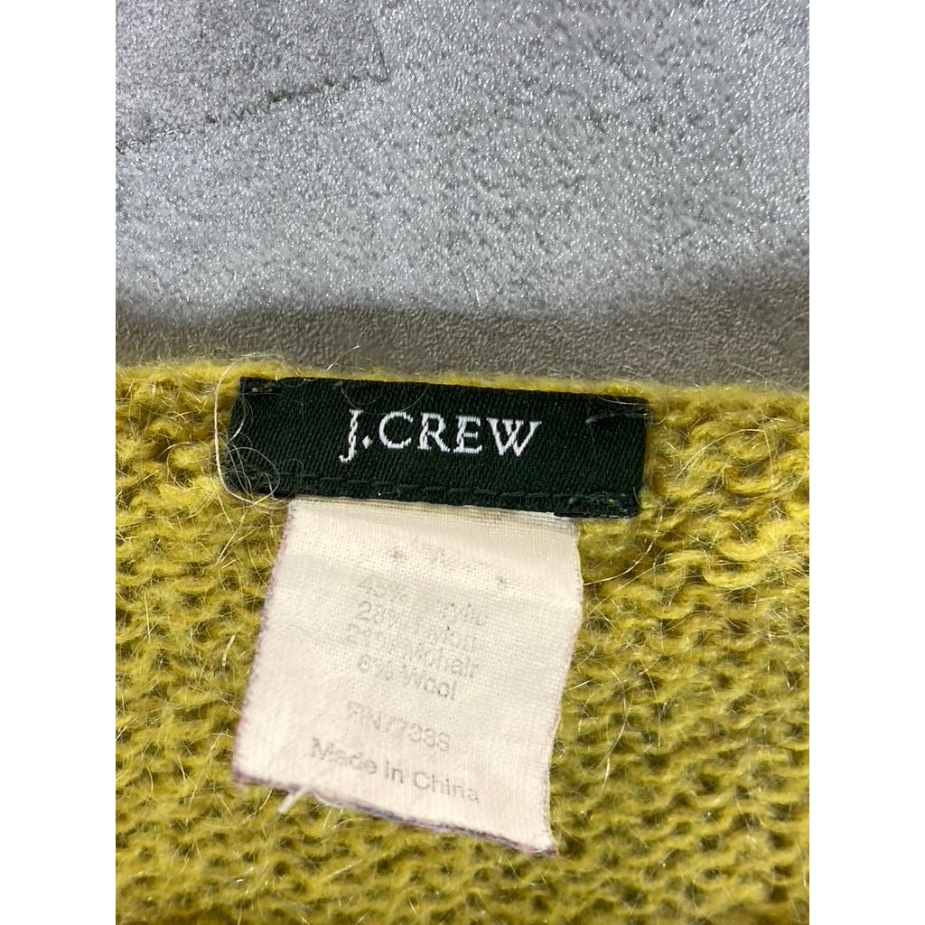 J.CREW Women's Yellow Dolce Cable-Knit Boatneck Long Sleeve Pullover Sweater SZM