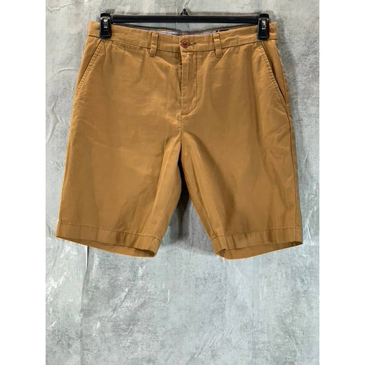 TOMMY HILFIGER Men's Khaki Classic-Fit Th Flex Flat-Front Shorts SZ 34