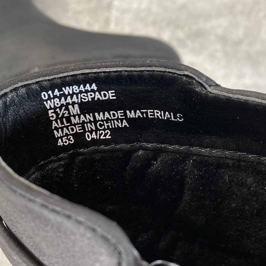 WHITE MOUNTAIN Women's Black Faux-Leather Spade Round-Toe Booties SZ 5.5