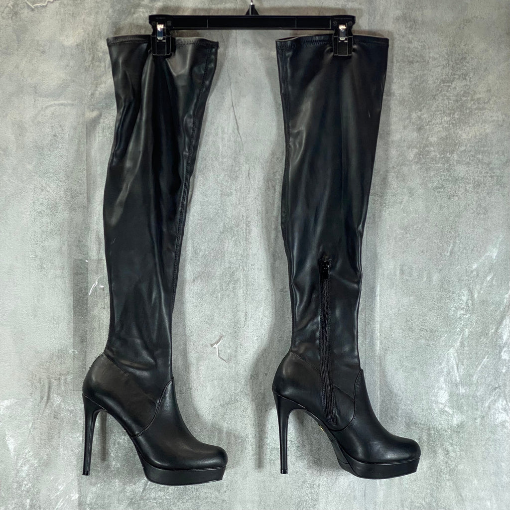 THALIA SODI Women's Black FauxLeather Clarissa Over-The-Knee Stiletto Boot SZ6.5