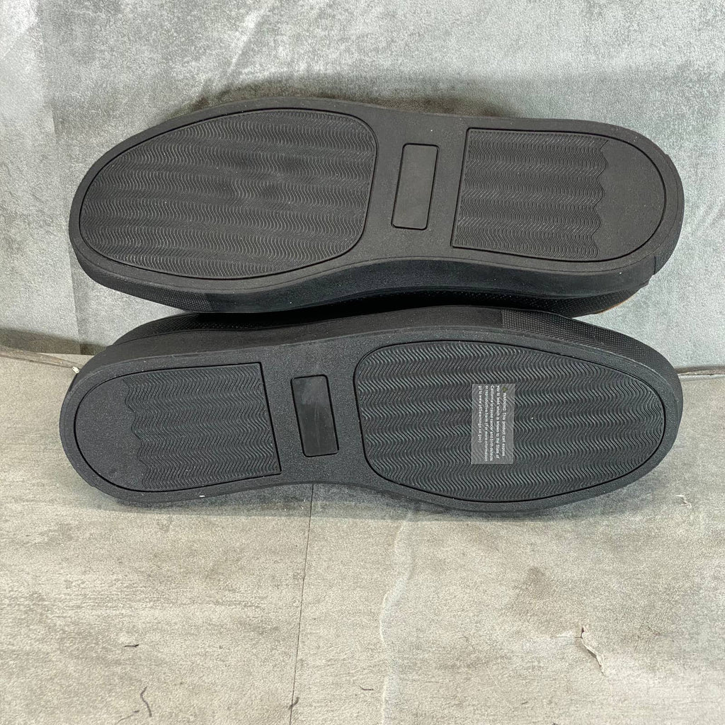 NEW YORK & COMPANY Men's Black Faux-Leather Cooper Low-Top Sneakers SZ 11