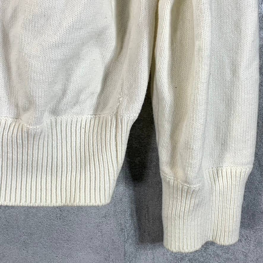 SEAN JOHN Men's Cream/Gray Shawl-Collar Pullover Sweater SZ XL