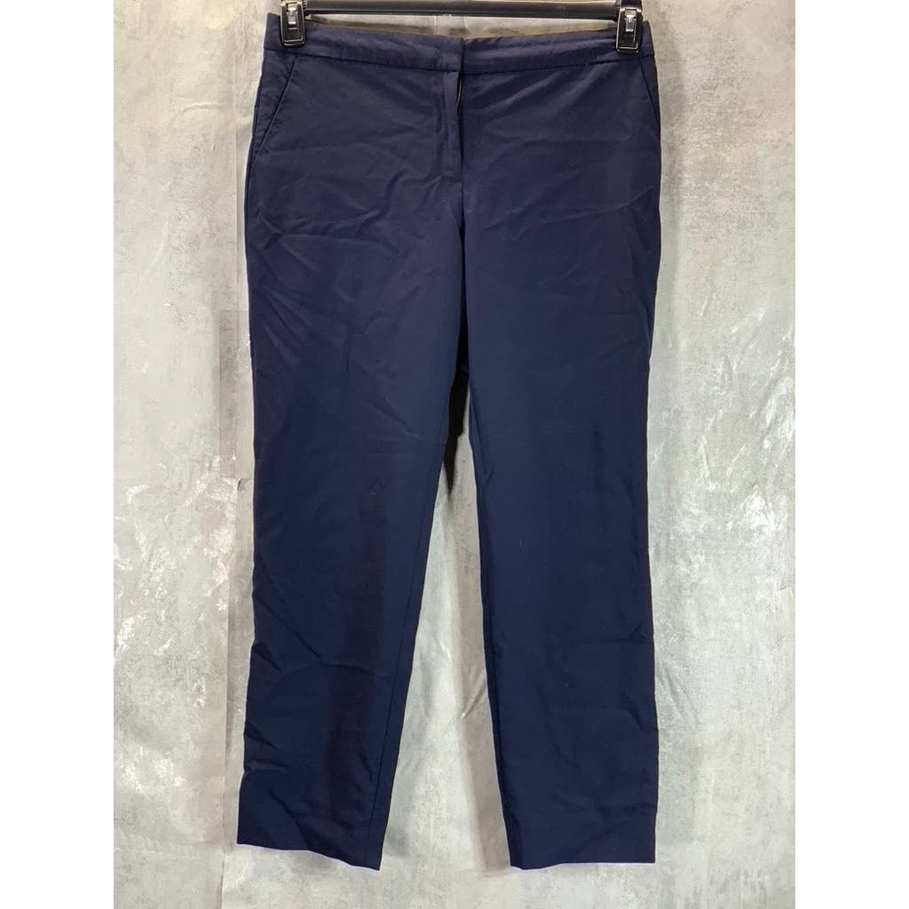 J.CREW Women's Navy Solid Bi-Stretch Straight Leg Pants SZ 10