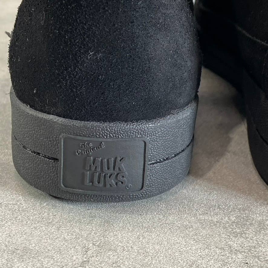 MUK LUKS Women's Black Street Queens Memory Foam Round-Toe Slip-On Boots SZ N/A