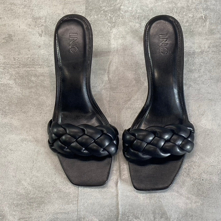 INC INTERNATIONAL CONCEPTS Women's Black Smooth Parker Woven Slide Sandals SZ 8