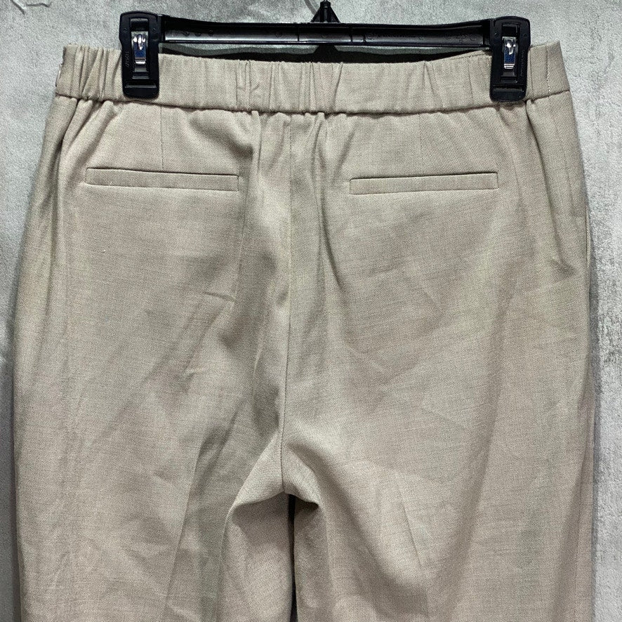 CALVIN KLEIN Tan Stretch Straight-Leg Pull-On Suit Pants SZ 6