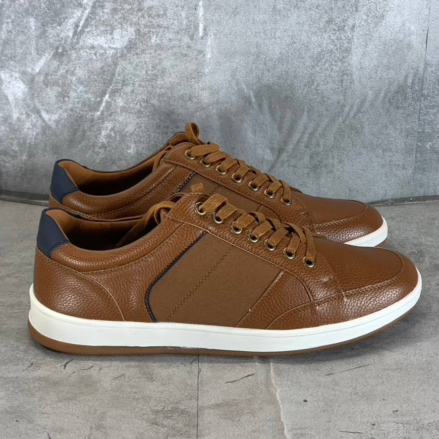 VANCE CO. Men's Brown Faux Leather Rogers Casual Lace-Up Sneakers SZ 8.5