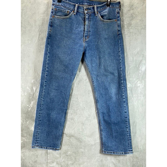 LEVI'S Men's Medium Wash 505 Regular-Fit Straight-Leg Denim Jeans SZ 36X29