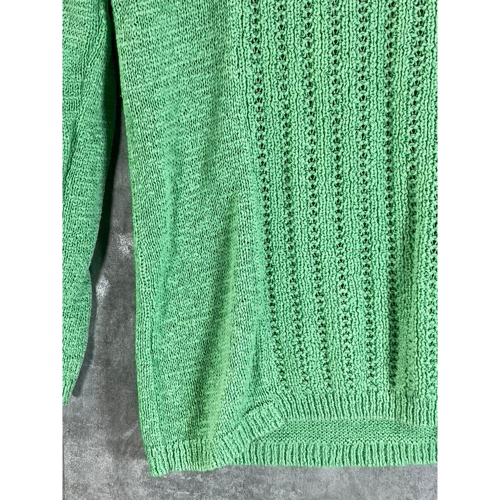 RACHEL ZOE Women's Mint Green Karla Crewneck Detailed Pullover Sweater SZ L