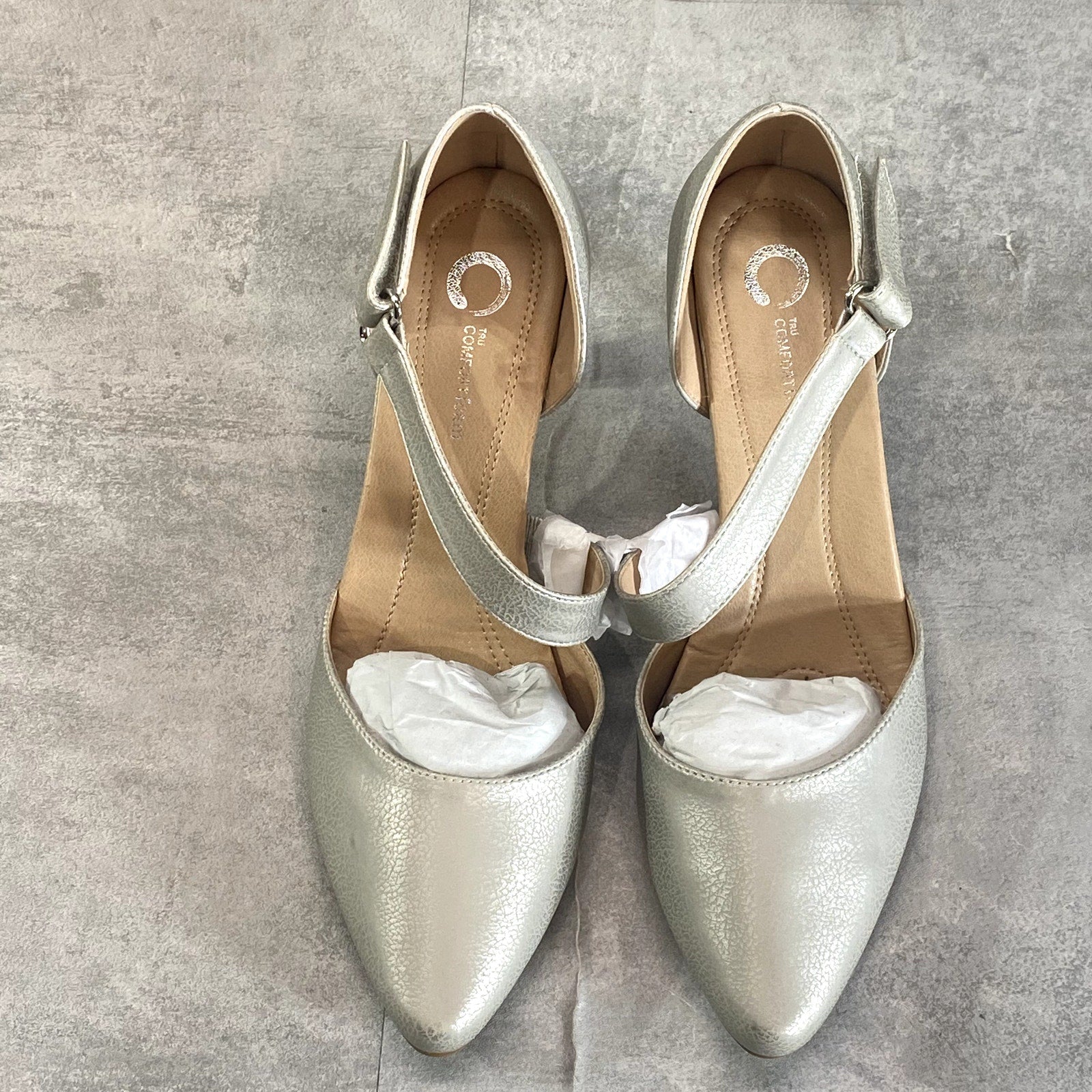 JOURNEE COLLECTION Women's Silver Metallic Tillis Pointed-Toe D'Orsay Pumps SZ 9