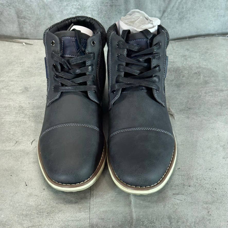 VANCE CO. Men's Black Jones Cap-Toe Lace-Up Boots SZ 9