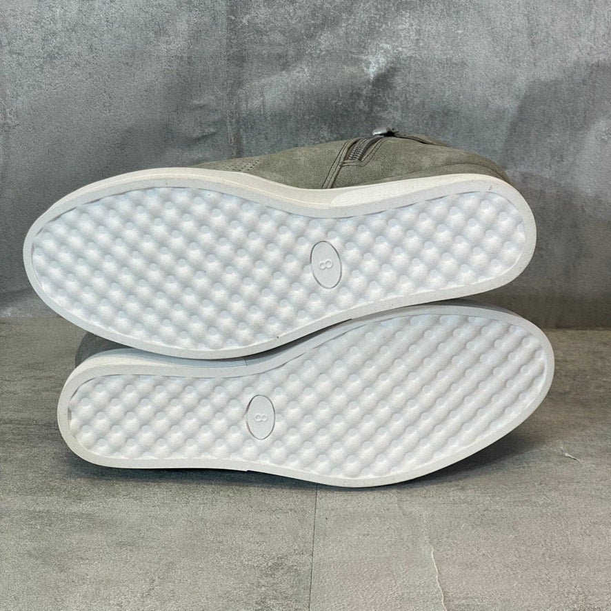 JOURNEE COLLECTION Gray Ayse Lace-Up Inner Zip Wedge Sneaker SZ 8