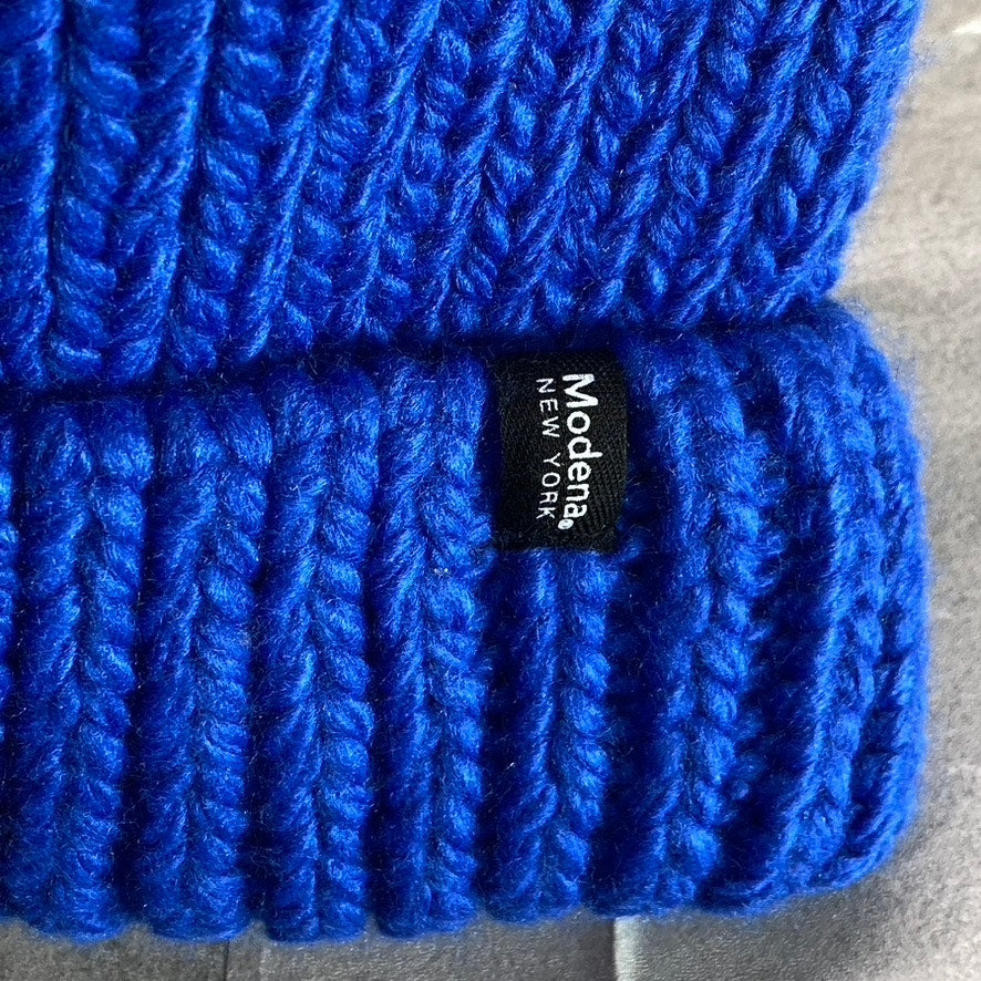 MODENA New York Women's Blue Knit Cuffed Beanie SZ OS