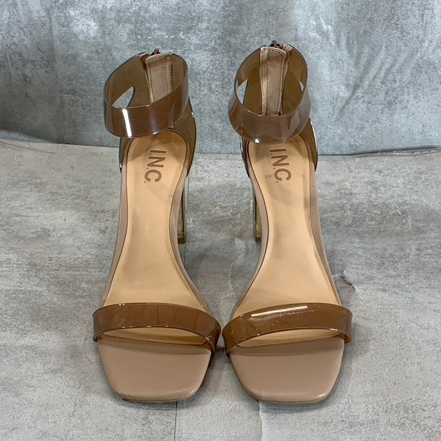 INC INTERNATIONAL CONCEPTS Women's Taupe Vinyl Makenna Two-Piece Sandals SZ 8.5