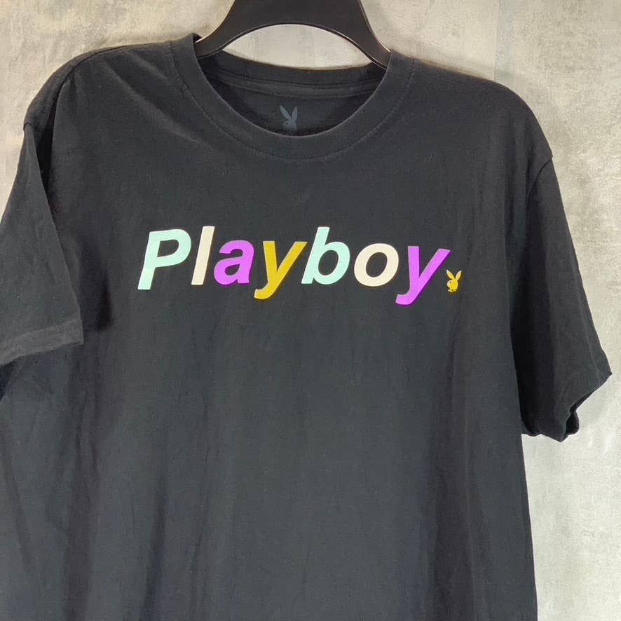 PLAYBOY Men's Multicolor Logo Crewneck Short-Sleeve T-Shirt SZ XL