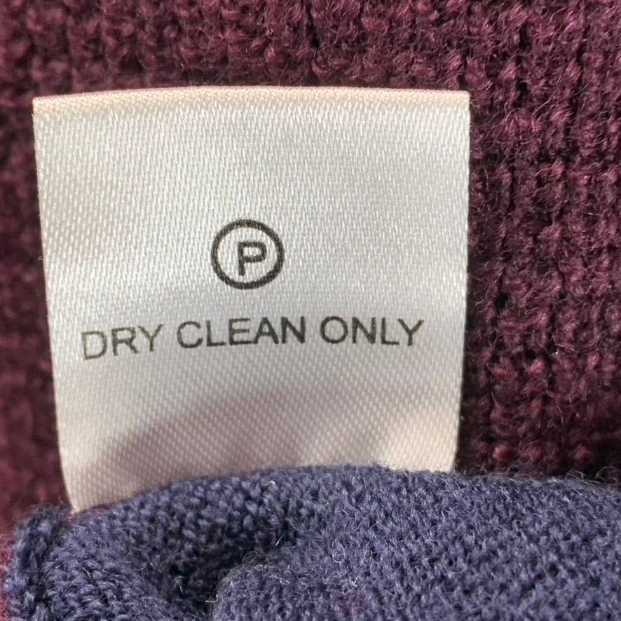 ZACHARY PRELL Men's Navy/Burgundy V-Neck Wool Pullover Sweater SZ 2XL