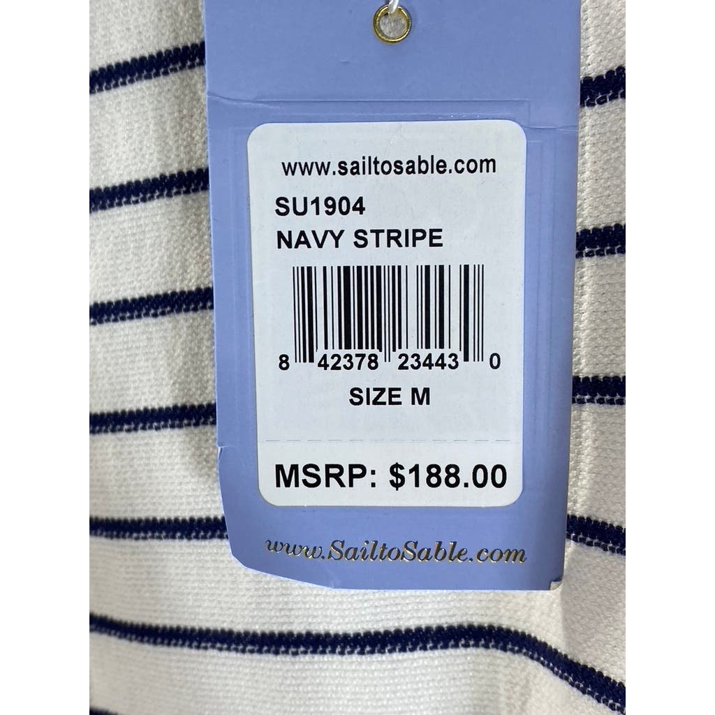 SAIL TO SABLE Women's Navy Stripe Short Sleeve Mini Dress SZ M