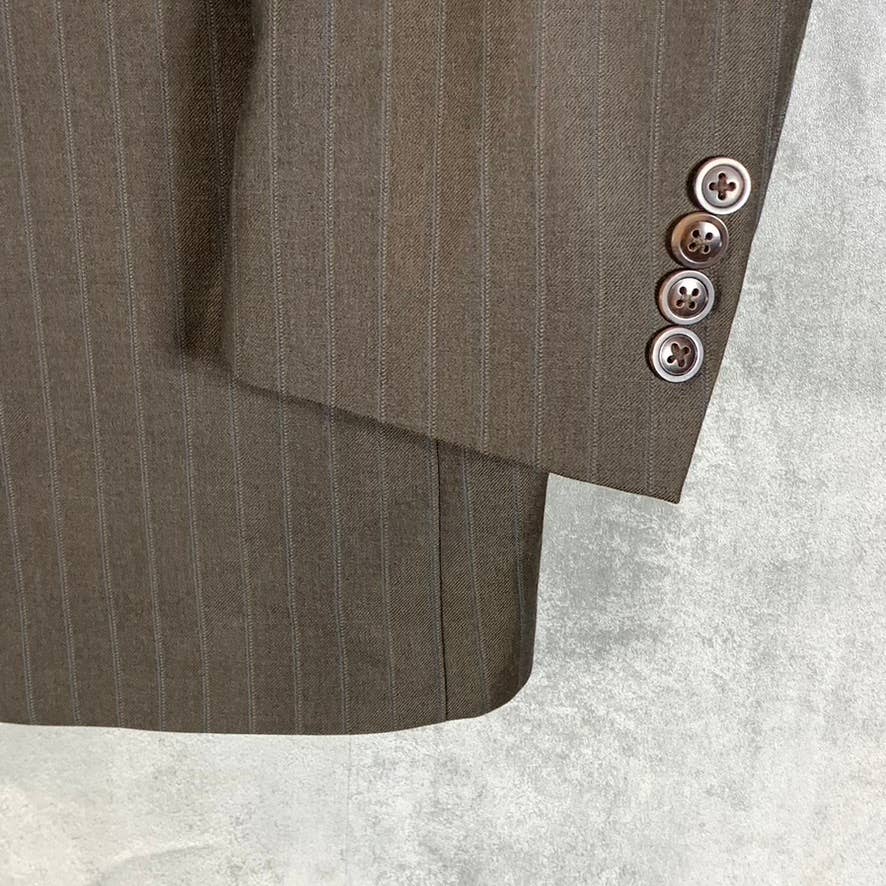 HART SCHAFFNER MARX Men's Long Brown Pinstripe Two-Button Suit Jacket SZ 42L