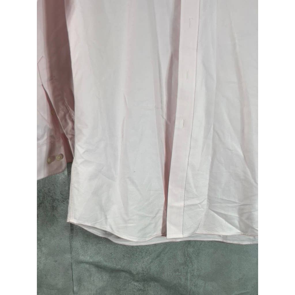 PAUL FREDRICK Men's Pink Classic-Fit Two Ply Cotton Oxford Shirt SZ 15.5-32