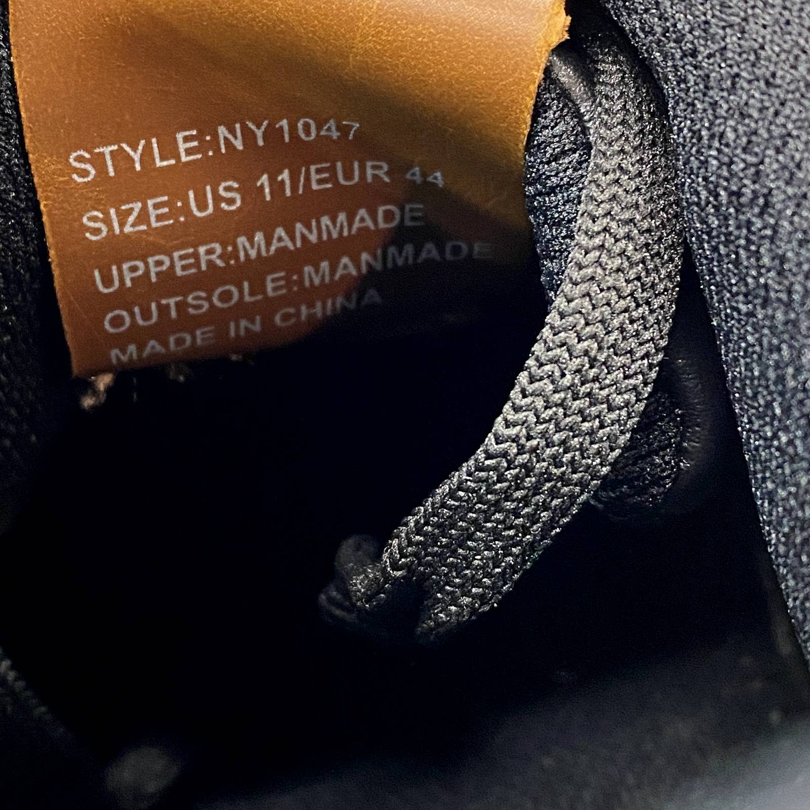 NEW YORK & COMPANY Men's Black Faux-Leather Cooper Low-Top Sneakers SZ 11