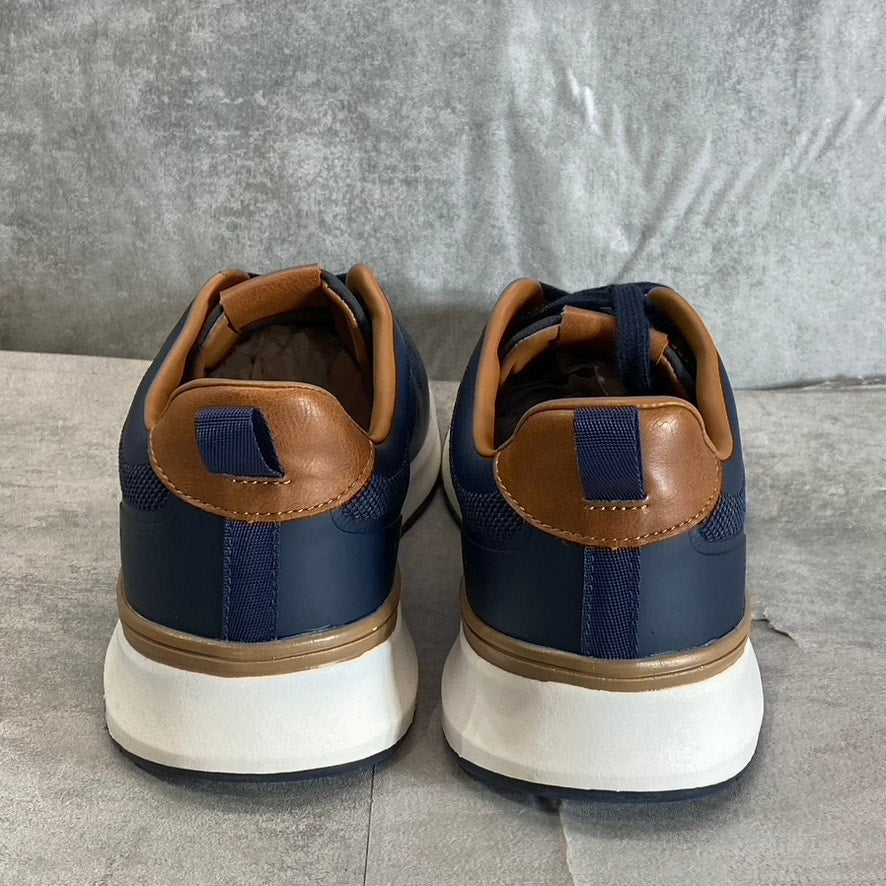 NEW YORK & COMPANY Men's Navy Fabric Dixon Round-Toe Lace-Up Sneakers SZ 11