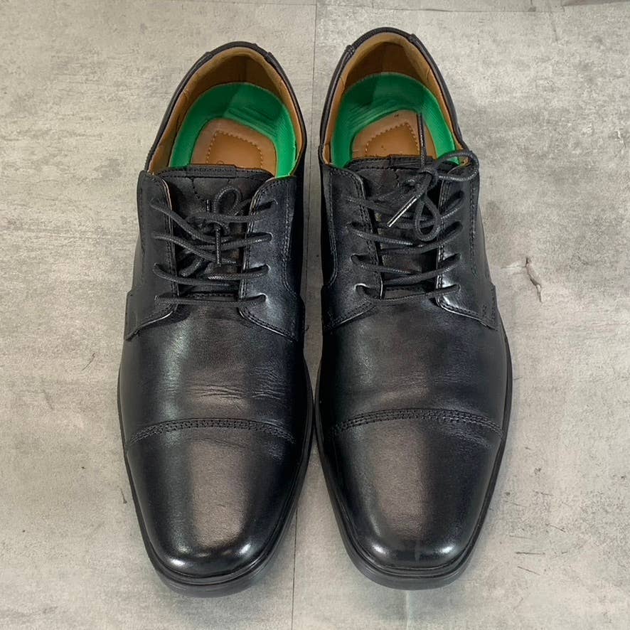CLARKS Collection Men's Black Leather Clarkslite Cap Comfort Lace-Up Oxford SZ10