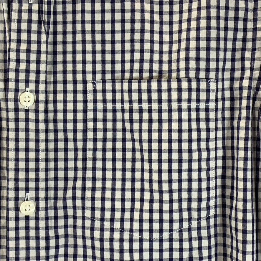 J.CREW Men's Navy/White Mini Check Button-Up Long Sleeve Shirt SZ S