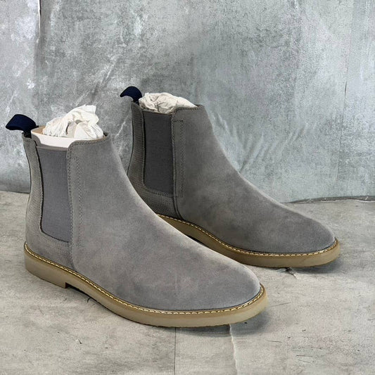 VANCE CO. Men's Gray Faux Suede Marshon Pull-On Chelsea Boots SZ 10