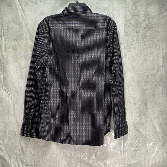 JARED LANG Black Stripe Print Long Sleeve Button-Up Sport Shirt SZ XL